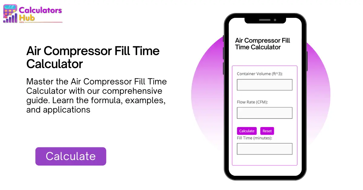 Air Compressor Fill Time Calculator
