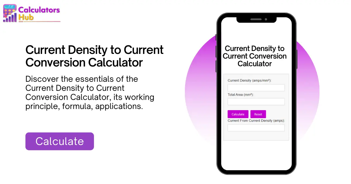 Current Density to Current Conversion Calculator