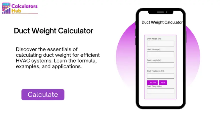 Duct Weight Calculator|For HVAC Professionals