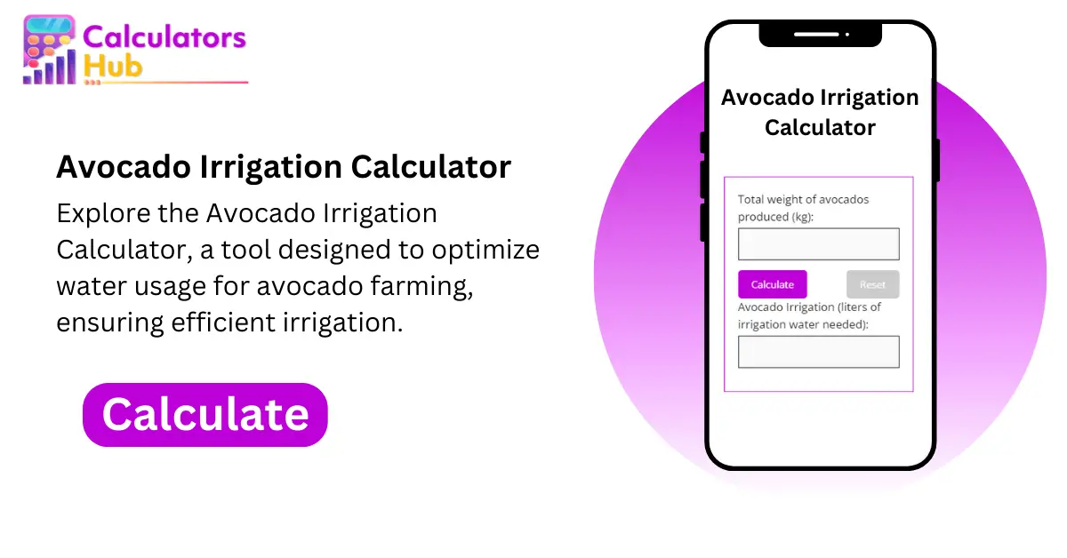 Avocado Irrigation Calculator Mastering Water Management