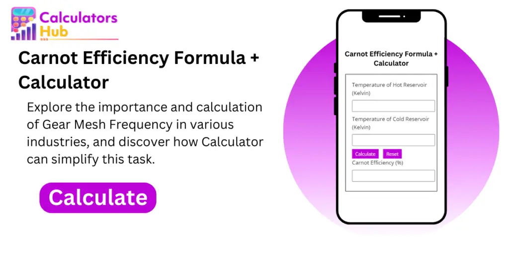 Carnot efficiency formula calculator