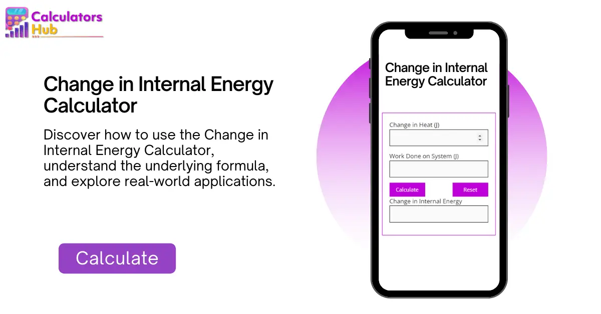 Change in Internal Energy Calculator