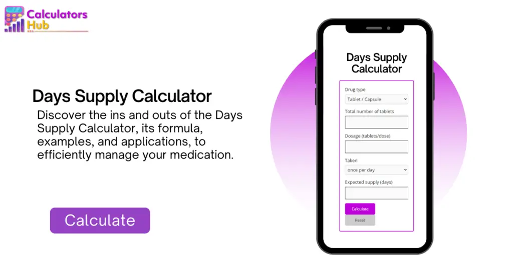 Days Supply Calculator Efficiently Manage Your Medications
