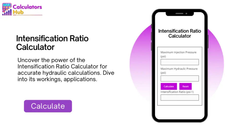 Intensification Ratio Calculator | A Tool for Hydraulic Systems