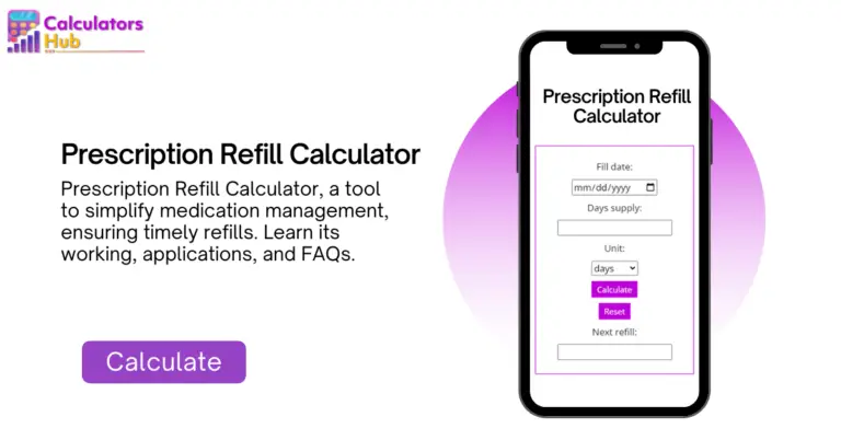 Prescription Refill Calculator |Better Medication Management