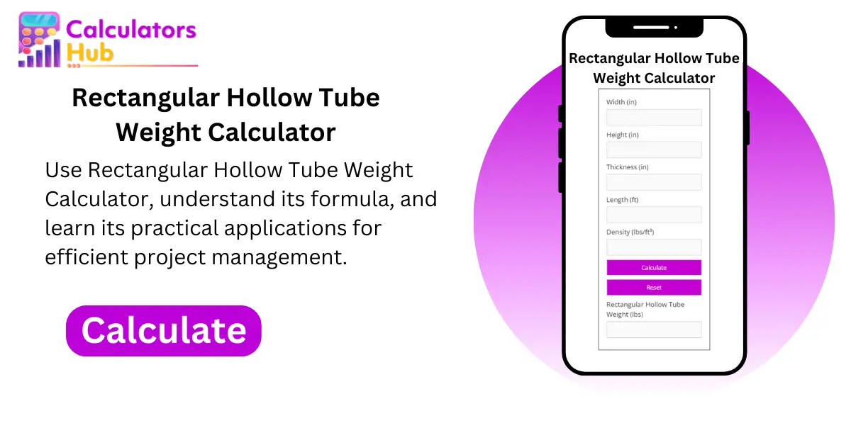 Rectangular Hollow Tube Weight Calculator