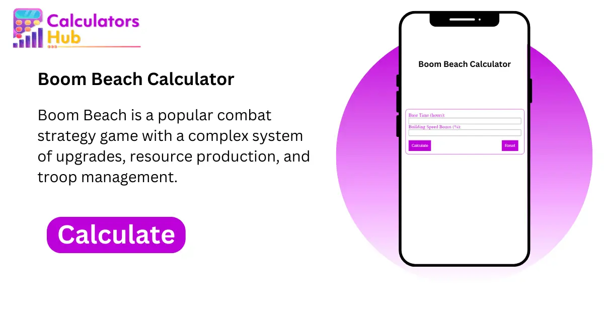 Boom Beach Calculator