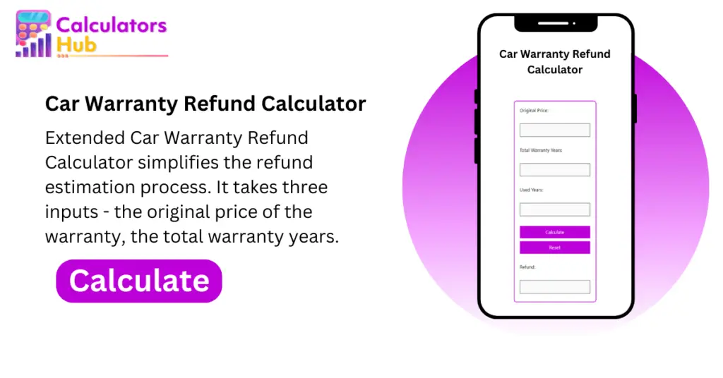 Car Warranty Refund Calculator Online