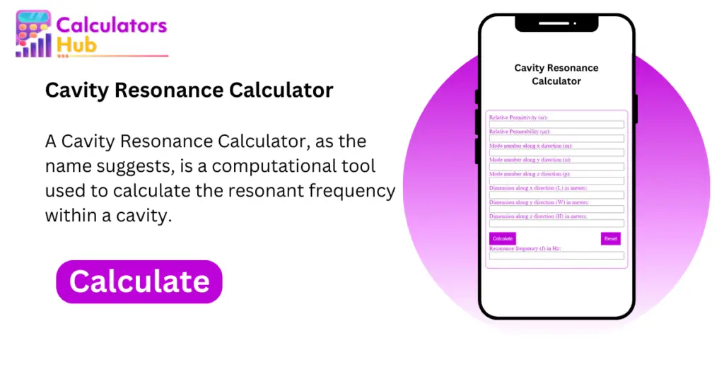 Cavity Resonance Calculator Online Calculatorshub 