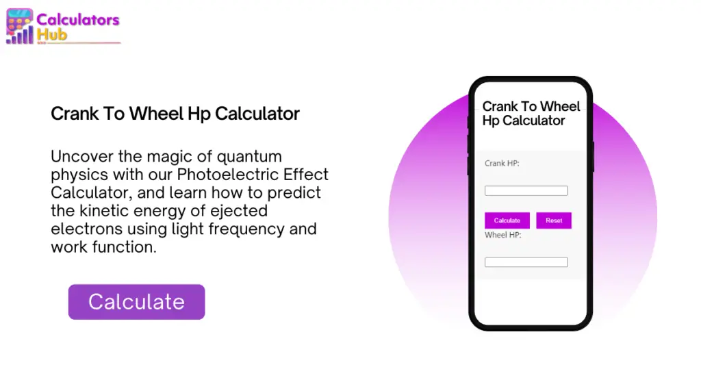 Crank To Wheel Hp Calculator Online - CalculatorsHub