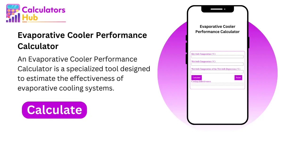 evaporative cooler performance calculator