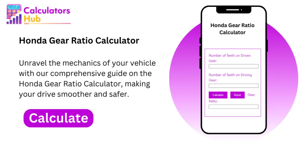Honda Gear Ratio Calculator Online