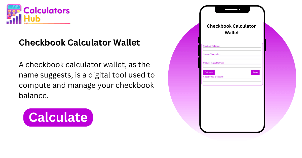 checkbook calculator wallet