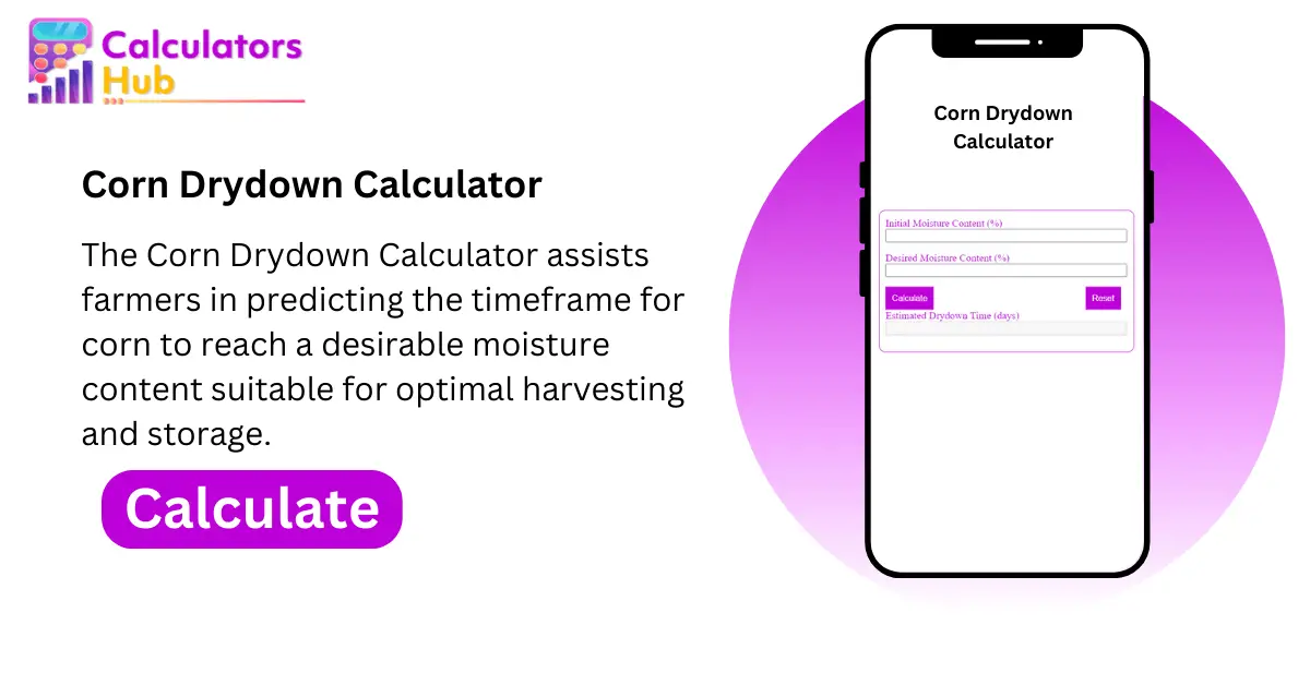 corn drydown calculator