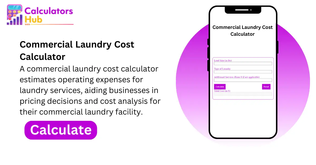 商业洗衣成本计算器