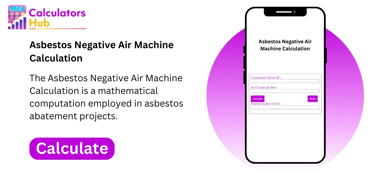 Asbestos Negative Air Machine Calculation