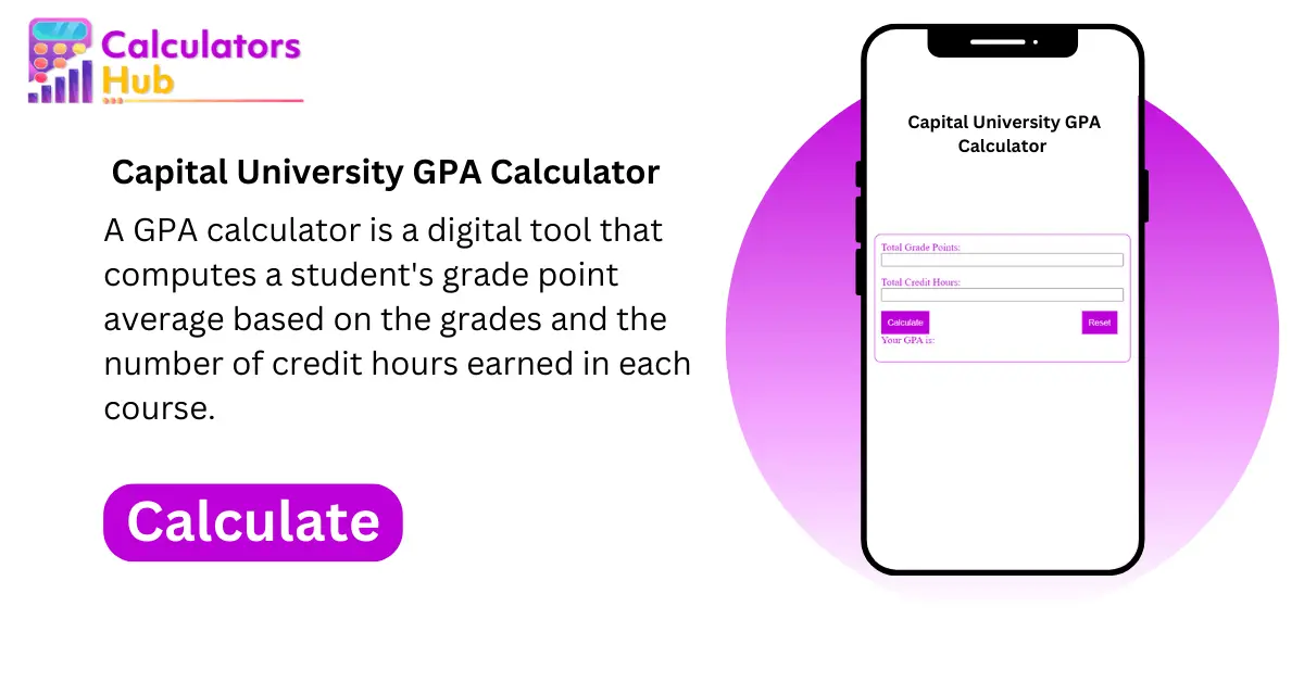 Capital University GPA Calculator