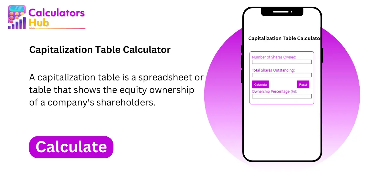 Capitalization Table Calculator