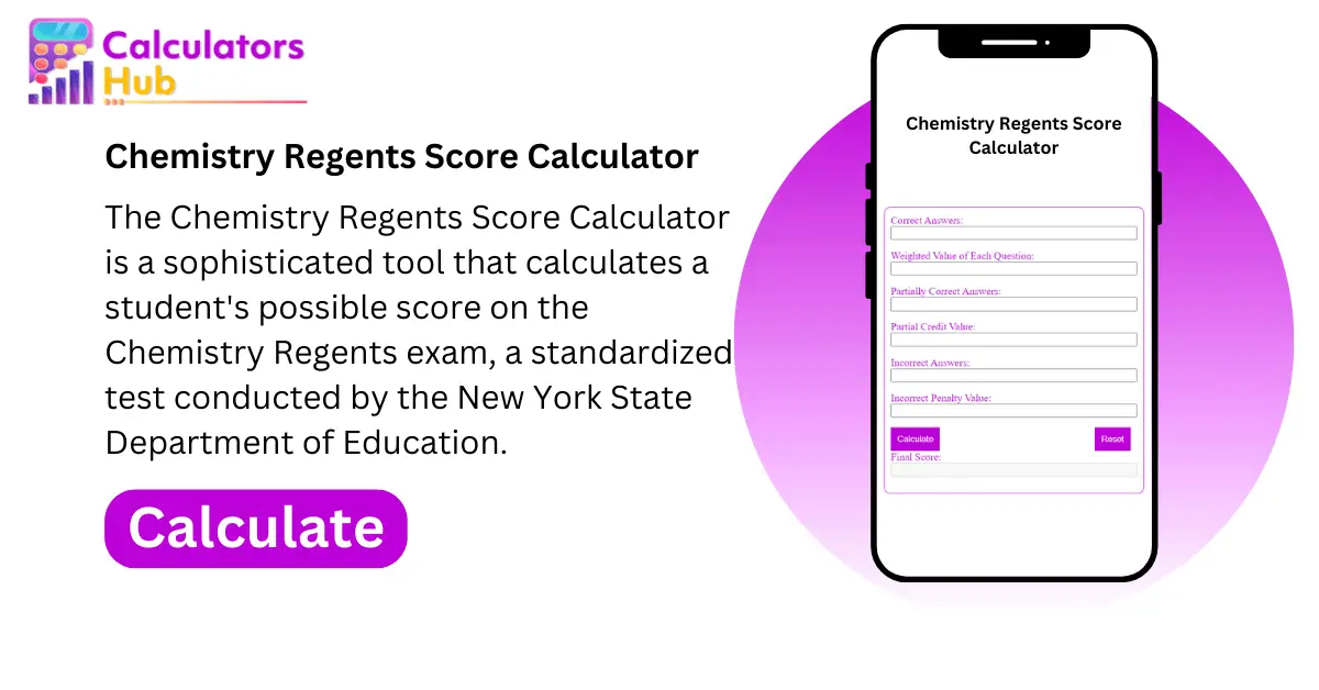 Chemistry Regents Score Calculator