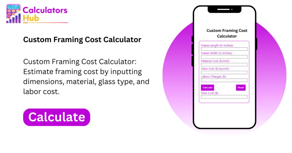 Custom Framing Cost Calculator Online CalculatorsHub