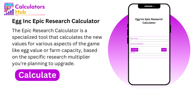 Egg Inc Epic Research Calculator