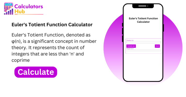 Euler's Totient Function Calculator