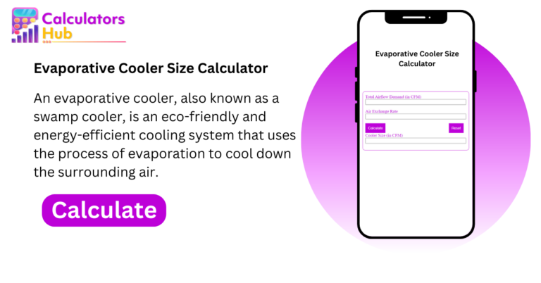 Evaporative Cooler Size Calculator