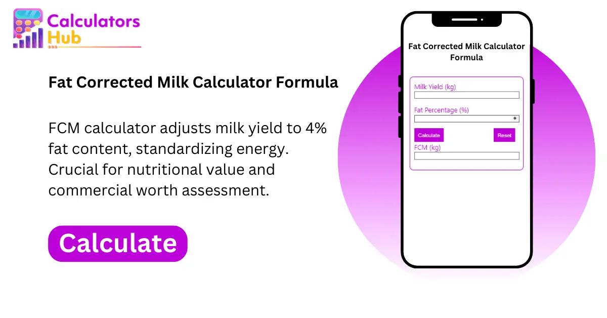 Fat Corrected Milk Calculator Formula