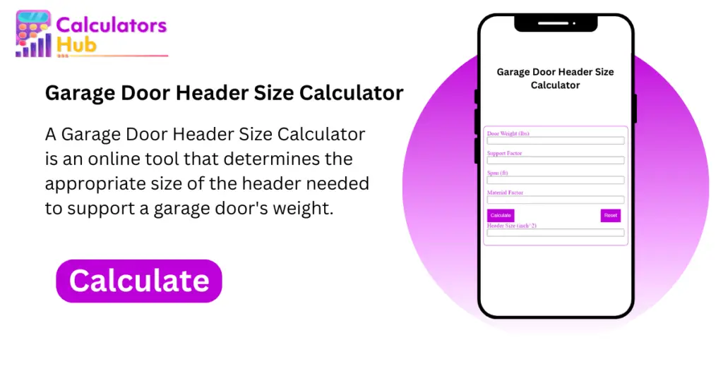 Garage Door Header Size Calculator Online