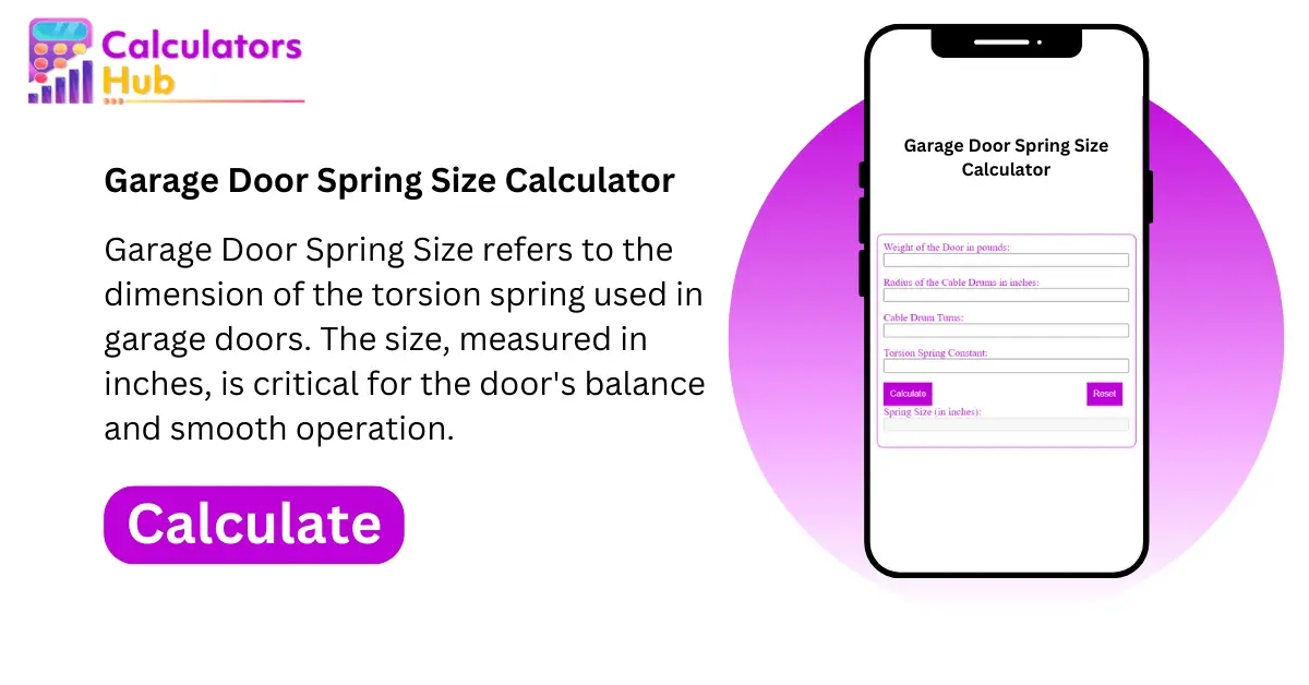 Garage Door Spring Size Calculator