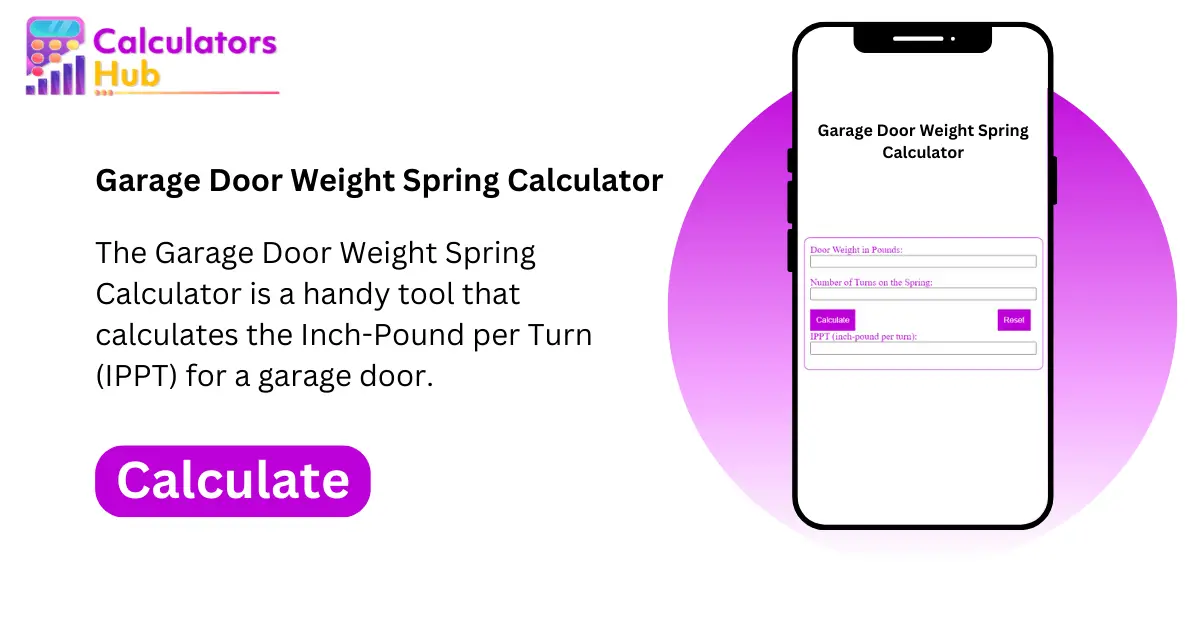 Garage Door Weight Spring Calculator