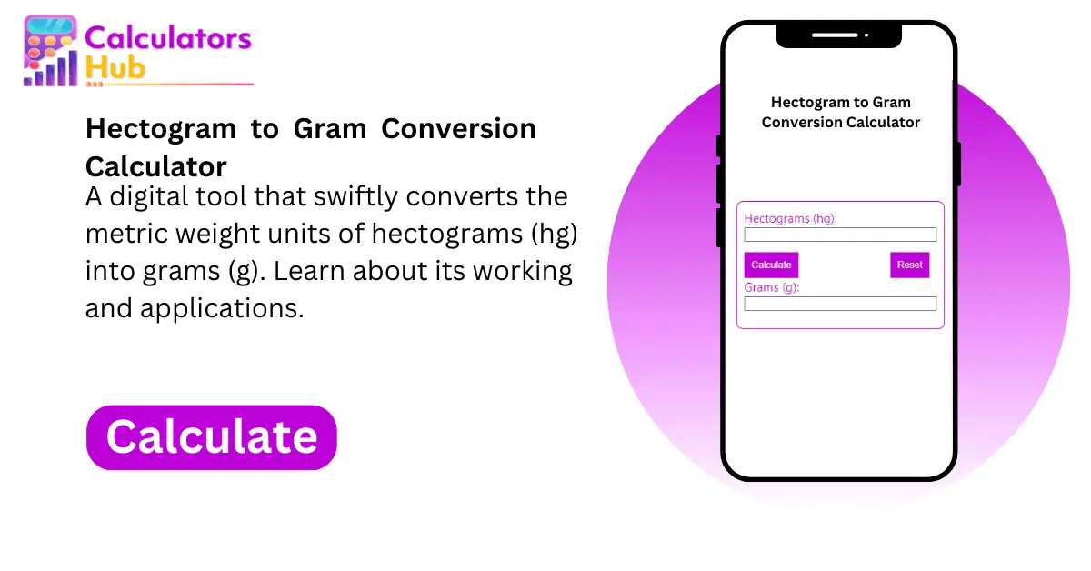 Hectogram to Gram Conversion Calculator Online