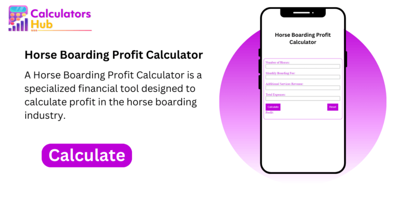 Horse Boarding Profit Calculator