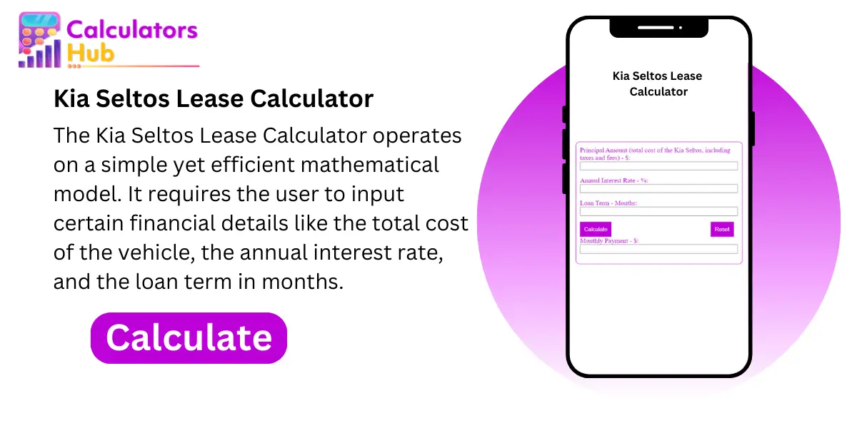 Kia Seltos Lease Calculator Online