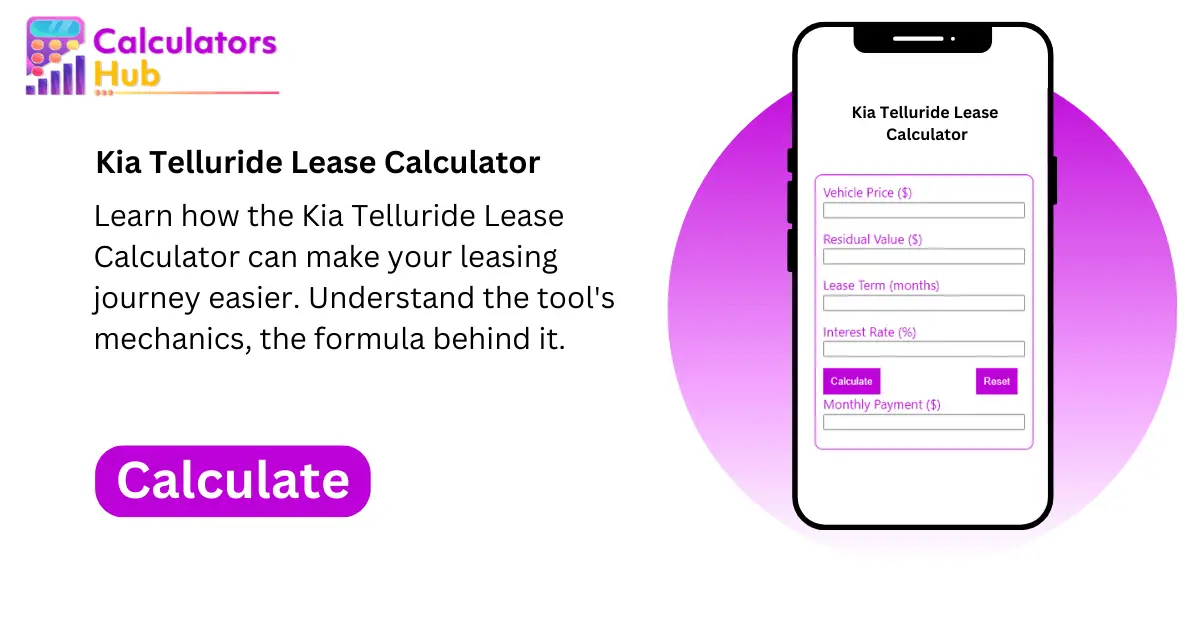 Kia Telluride Lease Calculator Online