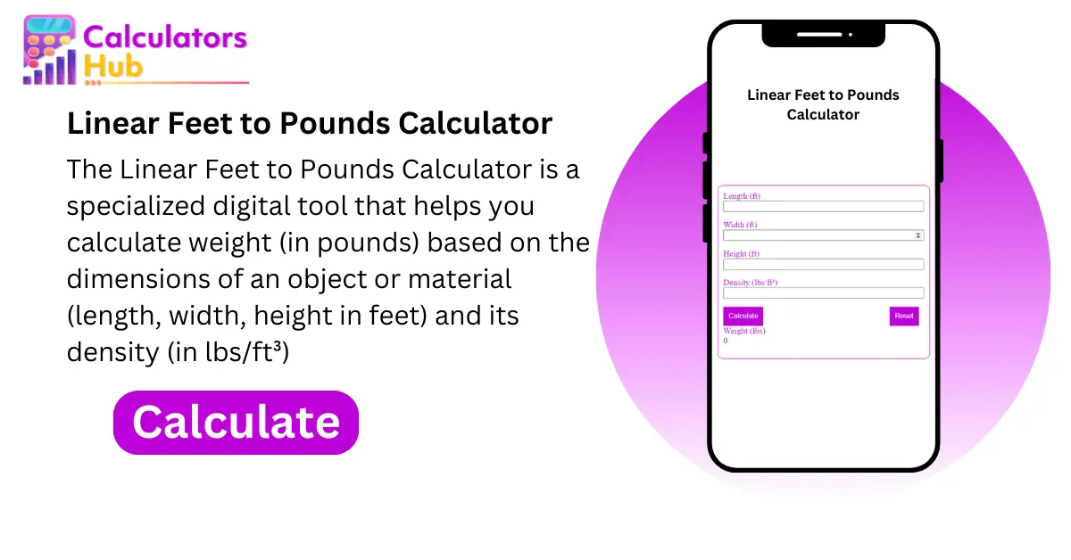 Linear Feet to Pounds Calculator