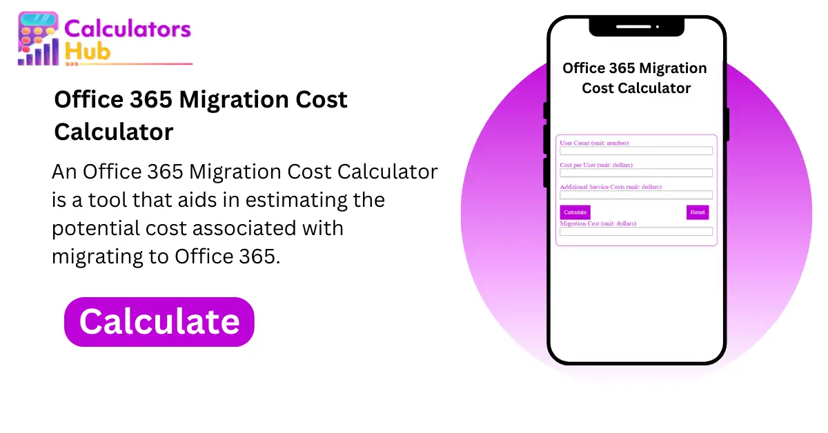 Office 365 Migration Cost Calculator