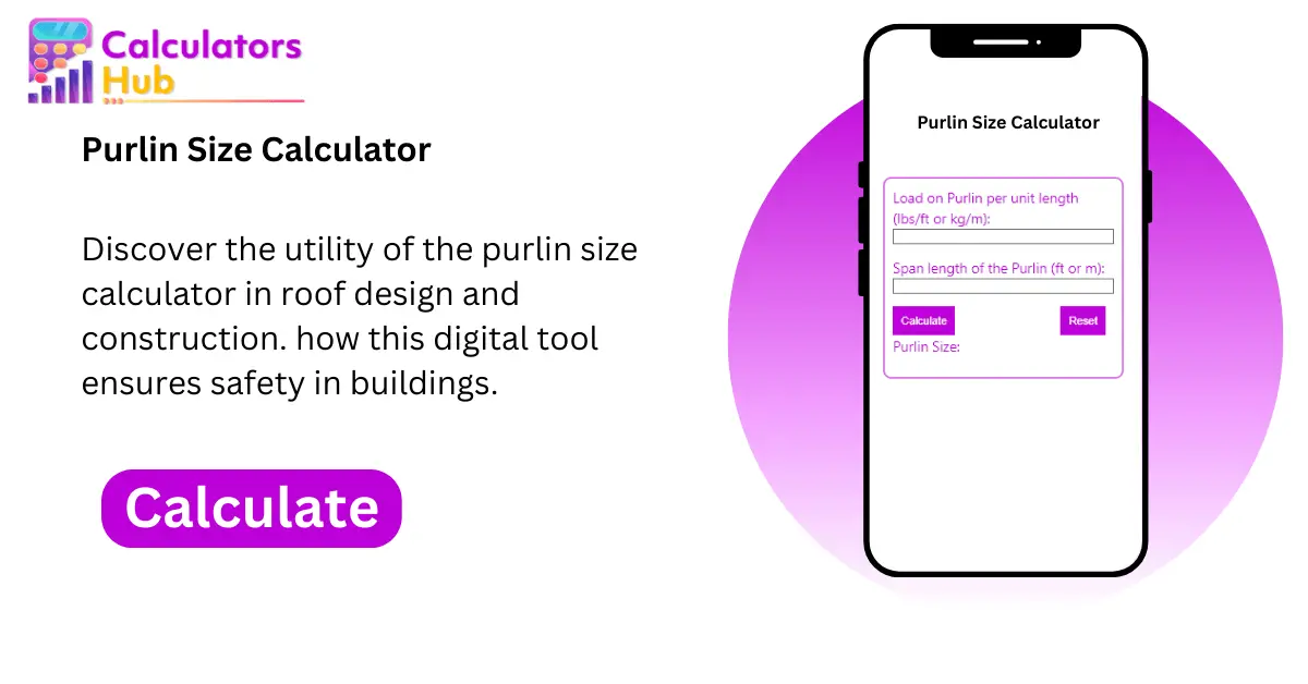 Purlin Size Calculator Online