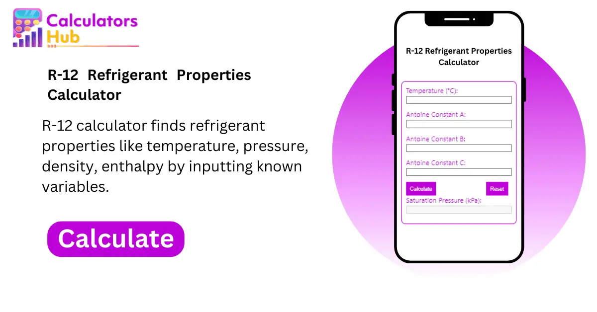 R-12 Refrigerant Properties Calculator