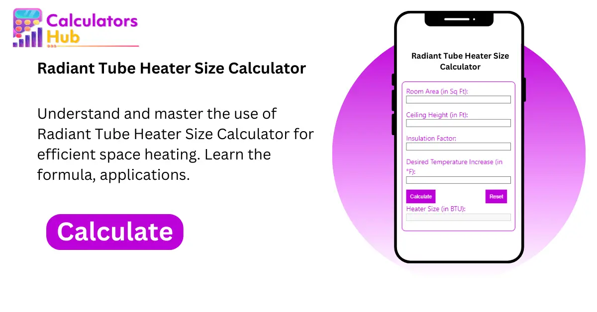 Radiant Tube Heater Size Calculator