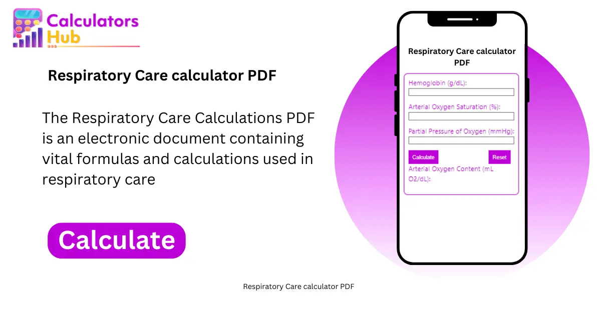 Respiratory Care calculator PDF