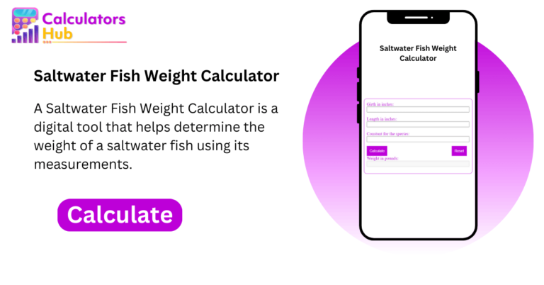 Saltwater Fish Weight Calculator