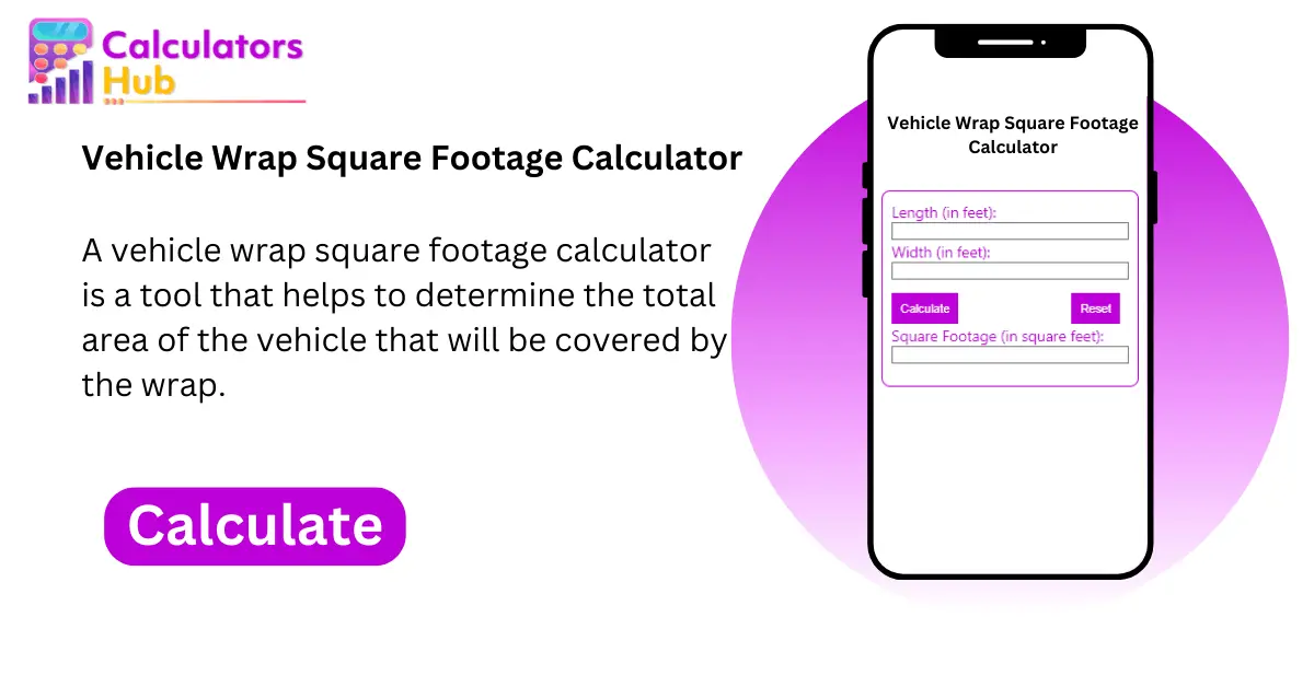 Vehicle Wrap Square Footage Calculator