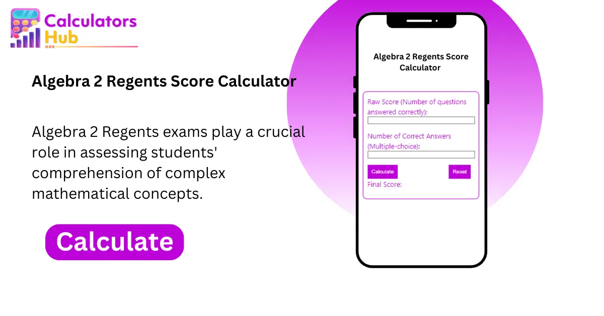 Algebra 2 Regents Score Calculator