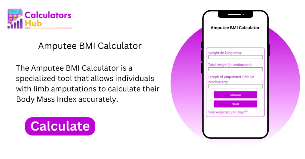 Amputee BMI Calculator Online