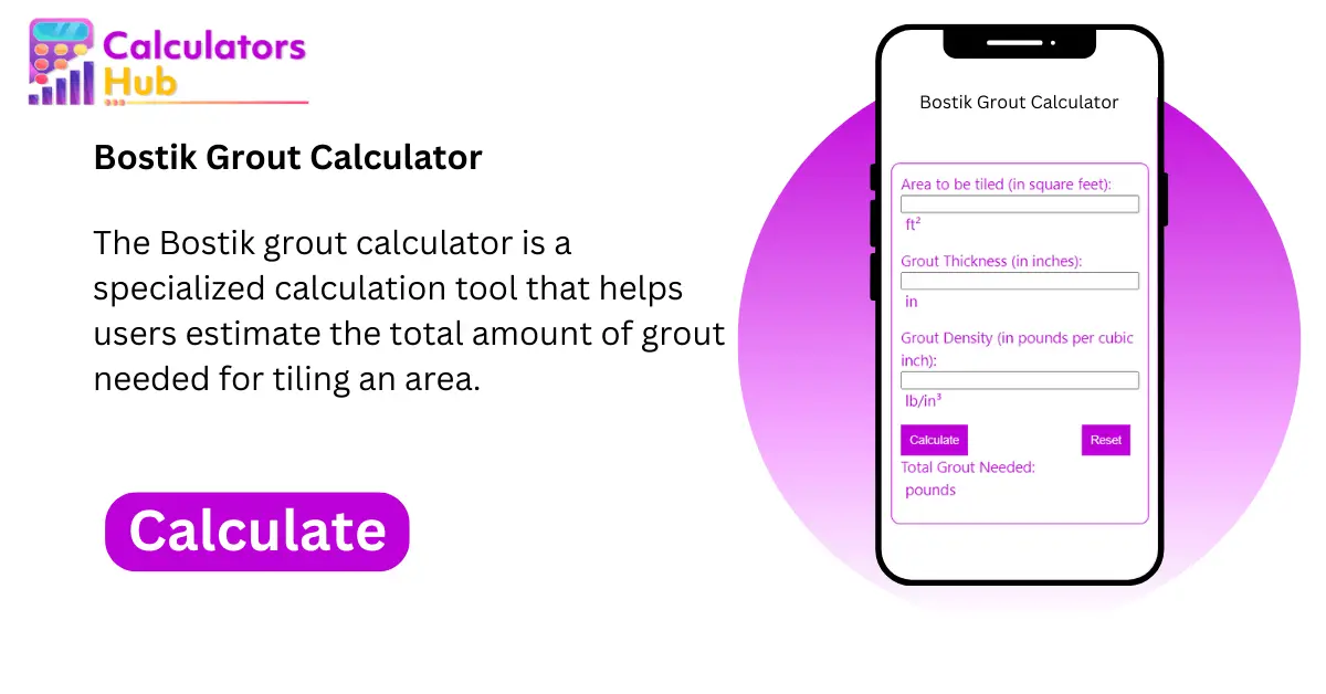 Bostik Grout Calculator