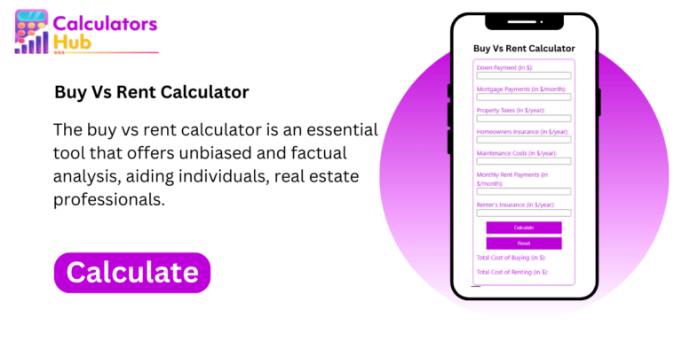 Buy Vs Rent Calculator
