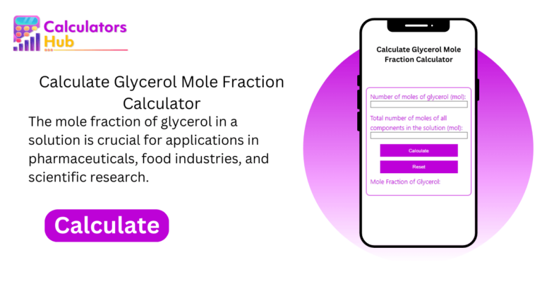 Calculate Glycerol Mole Fraction Calculator