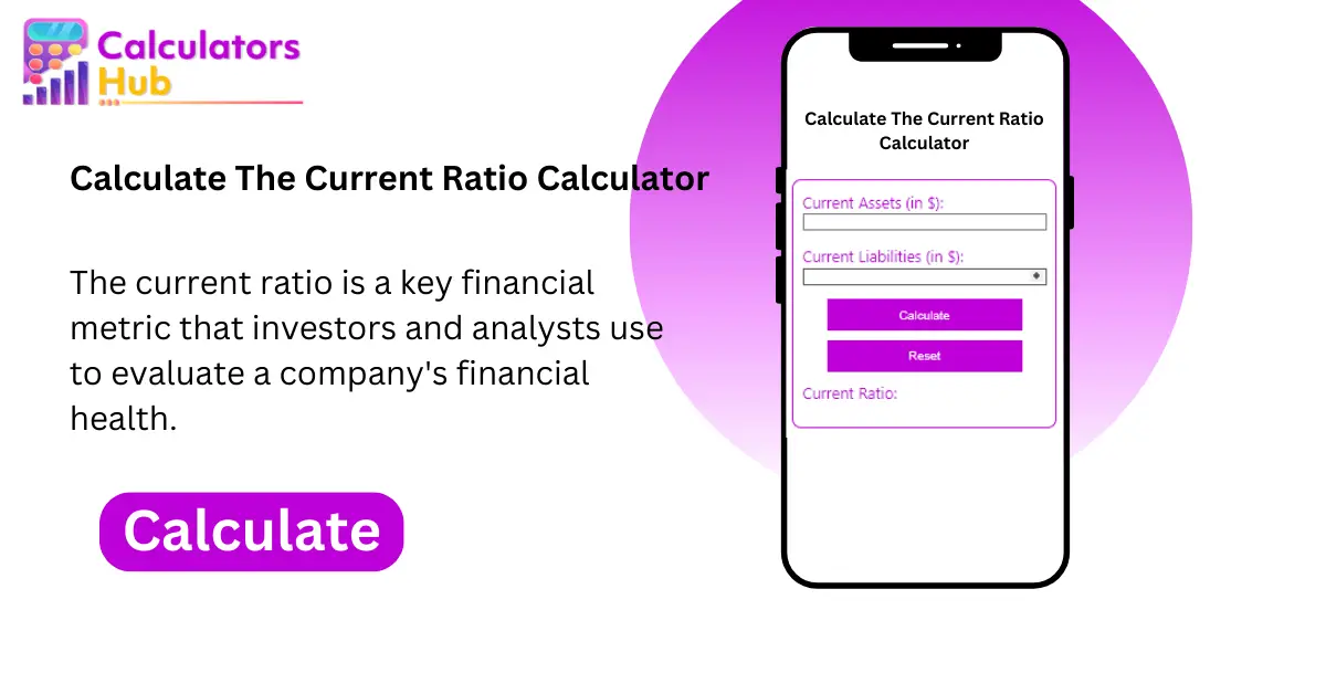 Calculate The Current Ratio Calculator