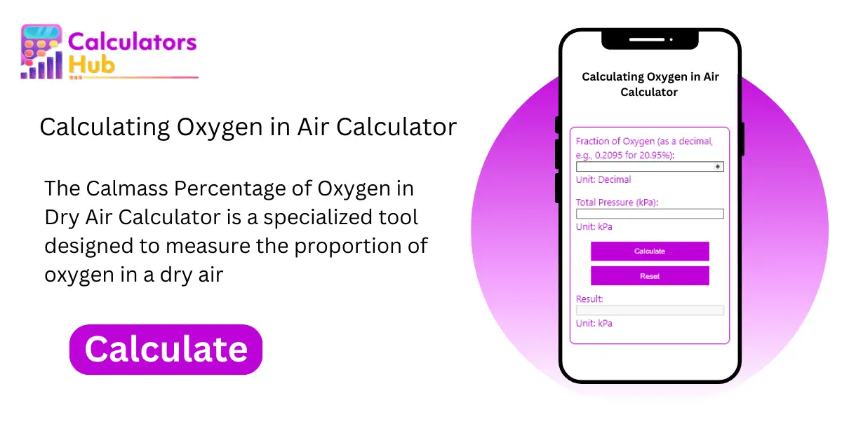 Calculating Oxygen in Air Calculator